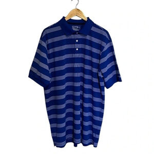 Chaps Golf 78 Men’s Blue Stripe Casual Short Sleeve Golf Polo Shirt Size XLT
